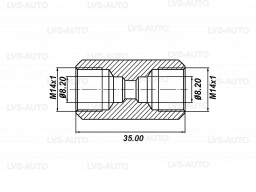 Перехідник (з'єднувач) Atiker 8x8 для мідної трубки D8 (ST.302)